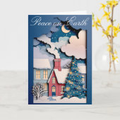 カットお洒落紙デザイン付きクリスマスカード カード (黄色い花)