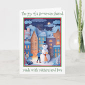 カットお洒落紙デザイン付きクリスマスカード サンキューカード (正面)