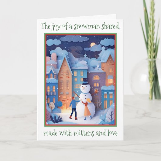 カットお洒落紙デザイン付きクリスマスカード サンキューカード (正面)