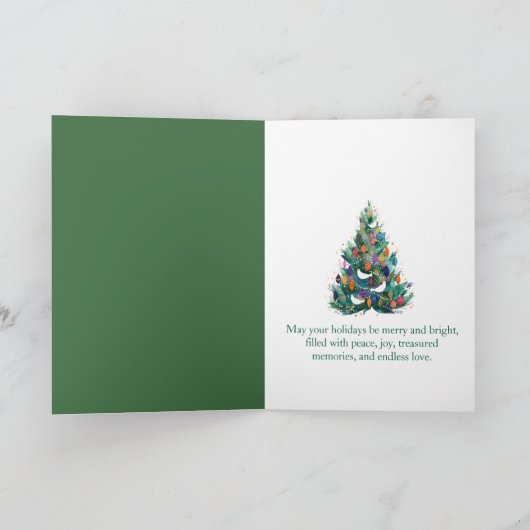 カットお洒落紙デザイン付きクリスマスカード サンキューカード (内部)