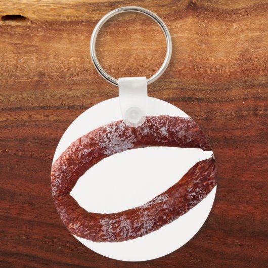 カットとして分離されたチョリゾソーセージ キーホルダー (正面)