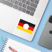 カットアウトエンブレム付き東ドイツ国旗 シール (ノートパソコンとiPhone)