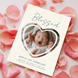 カットアウトモダンベビーフォト誕生 案内状