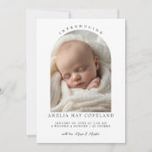 カットアウトモダンベビーフォト誕生 案内状 (正面)