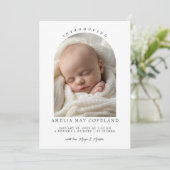 カットアウトモダンベビーフォト誕生 案内状 (スタンド正面)