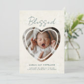 カットアウトモダンベビーフォト誕生 案内状 (スタンド正面)