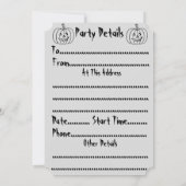 カットアウト顔付き面白いハロウィーンカボチャ 招待状 (裏面)