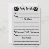 カットアウト顔付き面白いハロウィーンカボチャ 招待状 (裏面)