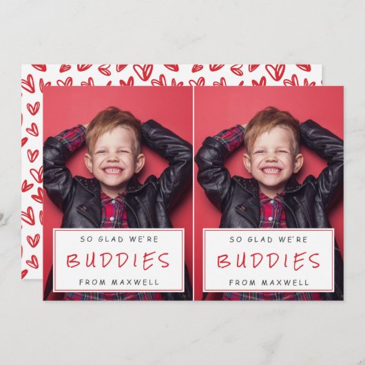 カットアパートフォトクラスルームValentines/赤 シーズンカード (正面/裏面)