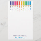 カットカスタムスクール先生レインボ芸術的ー 便箋 (正面)