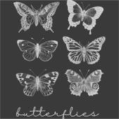 カットカスタムビニールステッカー蝶の女性。Aである シール (正面)