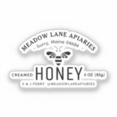 カットカスタムビニール3 oz蜂蜜skip jarシール シール (正面)