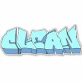 カットカスタム「クリーン」グラフィティビニールシール シール (正面)