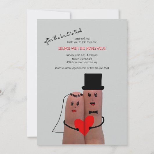 カットカップルポストズ結婚ブランチ 招待状 (正面)