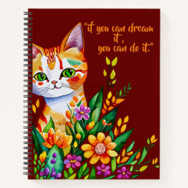 カットキャットとフラワースパイラルノート ノートブック