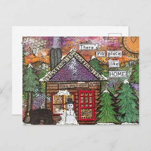 カットコージーキャビンインザウッズニューホーム 案内ポストカード (正面/裏面)