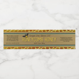 カットコーム蜂蜜コンテナラップのまわりに金ゴールドラベル ペットボトルラベル