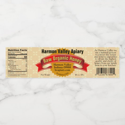 カットコーム蜂蜜ボックスラベル ペットボトルラベル (シングルラベル)