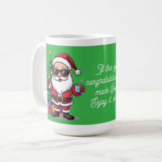 カットサンタのクリスマスマグ – 面白いホリデーギフト コーヒーマグカップ
