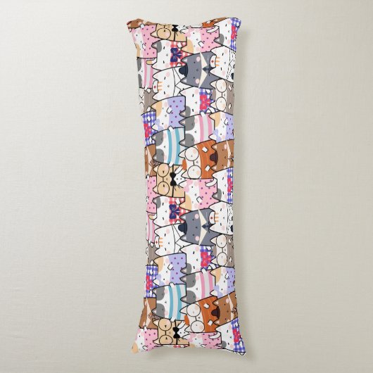 カットシームレスパターン猫体枕 ボディピロー (正面縦)