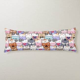 カットシームレスパターン猫体枕 ボディピロー