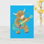 カットスコティッシュハイランド遊コーギターミディアム      カード (黄色い花)