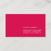 カットタイプフェース(ホットピンク) 名刺 (裏面)