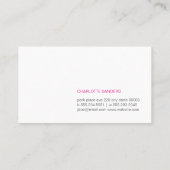 カットタイプフェース（ホットピンク）黒の背景 名刺 (裏面)