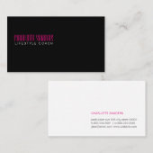 カットタイプフェース（ホットピンク）黒の背景 名刺 (正面/裏面)