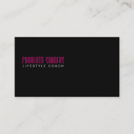 カットタイプフェース（ホットピンク）黒の背景 名刺