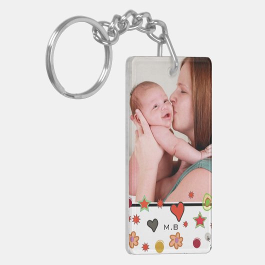 カットドカラフルルズカスタム2枚写真 キーホルダー (正面左)