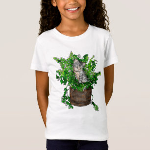 カットニップかわいい子猫ポット Tシャツ