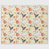 カットハ不気味ロウィーンウォーターカラー魔女幽霊ジャック ラッピングペーパー (フラット)