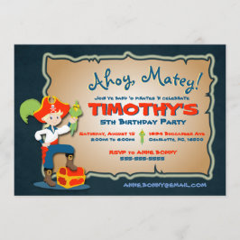 カットパイレート誕生日招待状 招待状
