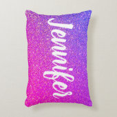 カットパガーリーープルピンクグリッターパーソナライズされたグラデーション アクセントクッション (正面(垂直))