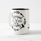 カットパーソナライズされたの許可を受けたヘアスタイリスト ツートーンマグカップ (正面左)