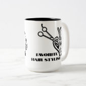 カットパーソナライズされたの許可を受けたヘアスタイリスト ツートーンマグカップ (正面右)