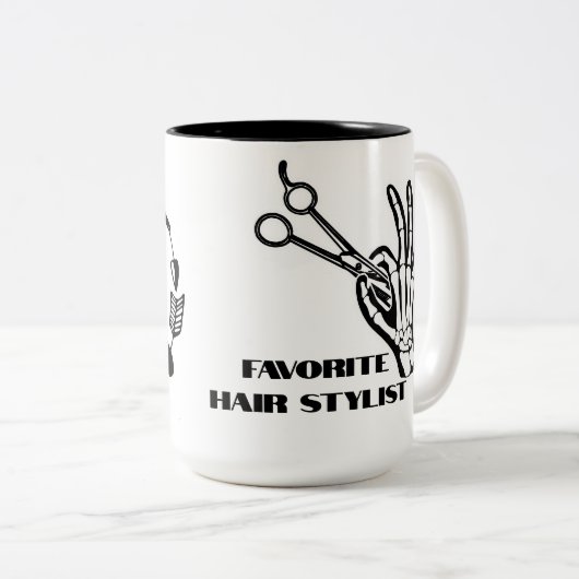 カットパーソナライズされたの許可を受けたヘアスタイリスト ツートーンマグカップ (正面右)