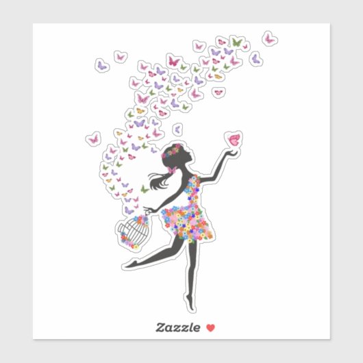 カットビニールのシール – バタフライガール シール (シート)