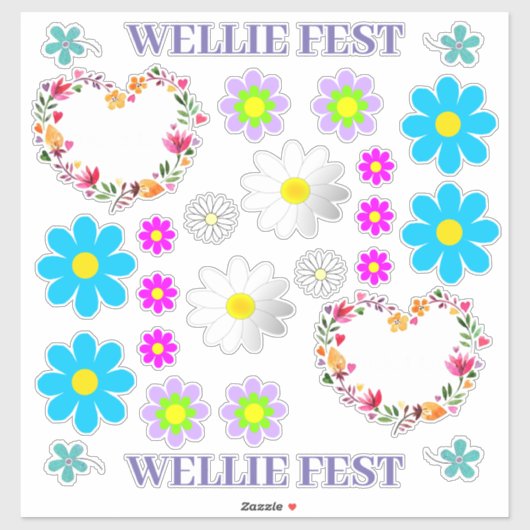 カットビニールシール – Wellie Fest Flowers シール (シート)