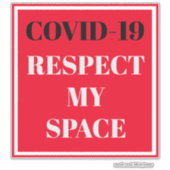 カットビニールステッカー – COVID-19私の宇宙を尊重 シール (正面)