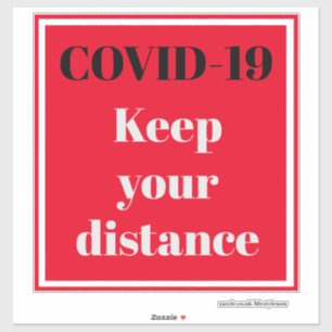 カットビニールステッカー – COVID-19 保 your distance シール