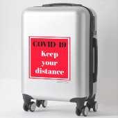 カットビニールステッカー – COVID-19 保 your distance シール (スーツケース)