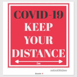 カットビニールステッカー – COVID-19 保 Your Distance 2 m シール