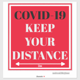 カットビニールステッカー – COVID-19 保 Your Distance 2 m シール