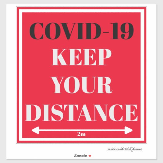 カットビニールステッカー – COVID-19 保 Your Distance 2 m シール (シート)