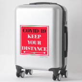 カットビニールステッカー – COVID-19 保 Your Distance 2 m シール (スーツケース)