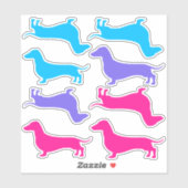 カットビニール数々のシール – 色のダックスフント シール (シート)