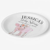 カットピギー水の色ベビーシャワーボホガール ペーパープレート (アングル)