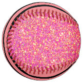 カットピンクガーリーグリッタージンガーブレパーソナライズされたッド ソフトボール (正面左)